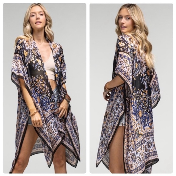 💼 Floral Lightweight Kimono ~  OSFM - Picture 9 of 11